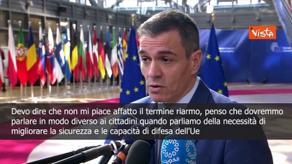 Sanchez: Il termine riarmo non mi piace, dobbiamo parlare diversamente ai cittadini