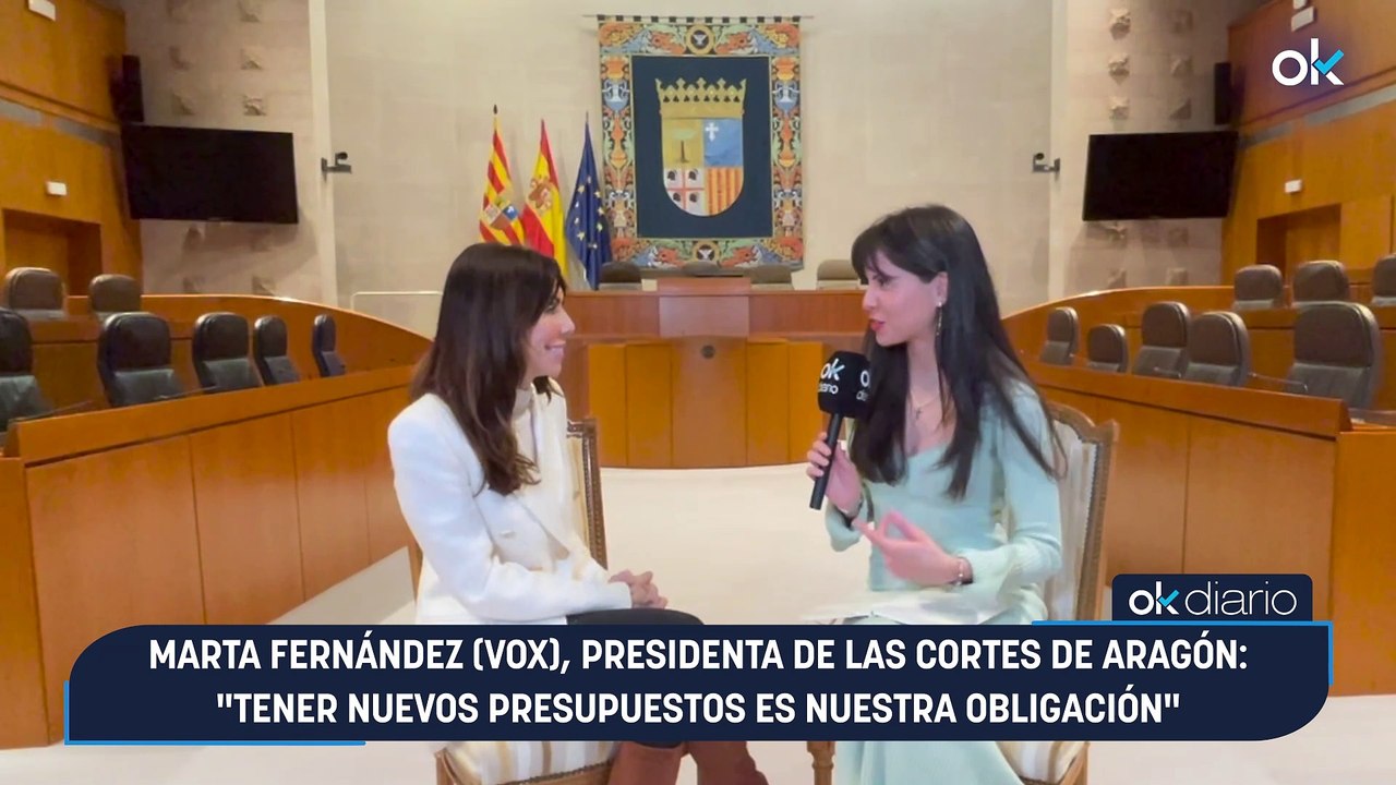 Marta Fernández (Vox), presidenta de las Cortes de Aragón: "Hay que sacar los Presupuestos, es nuestra obligación"