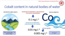 Cobalt content in natural bodies of water