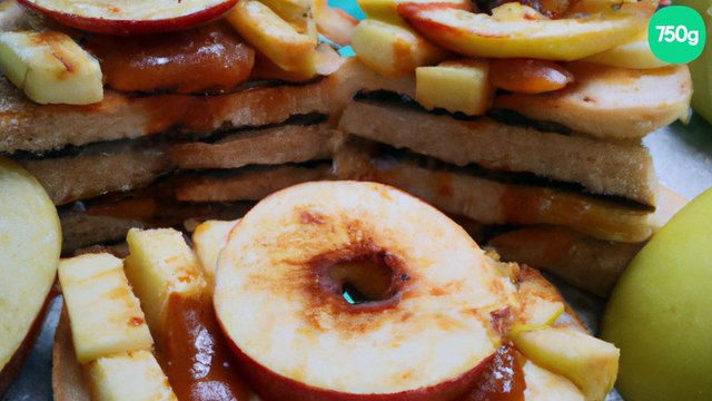 Pommes au coulis de coing épicé sur brioche