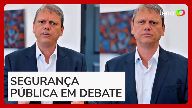 Tarcisio faz 'react' de ficha criminal de homem preso em SP e pede 'penas mais duras'