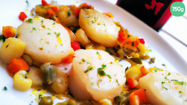 Coquilles Saint-Jacques aux légumes et vin blanc