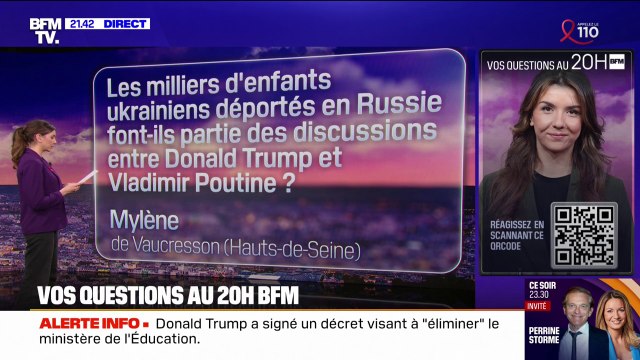 VOS QUESTIONS - Les enfants ukrainiens déportés en Russie font-ils partie des discussions entre Trump et Poutine ?