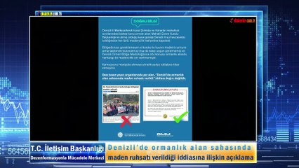 Denizli’de ormanlık alan sahasında maden ruhsatı verildiği iddiasına ilişkin açıklama
