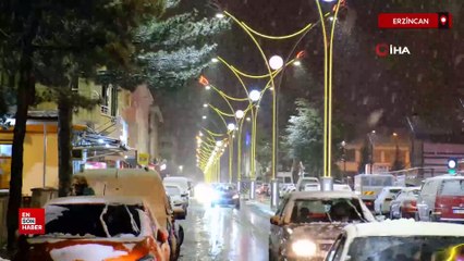 Erzincan’da kar yağışı etkisini arttırdı