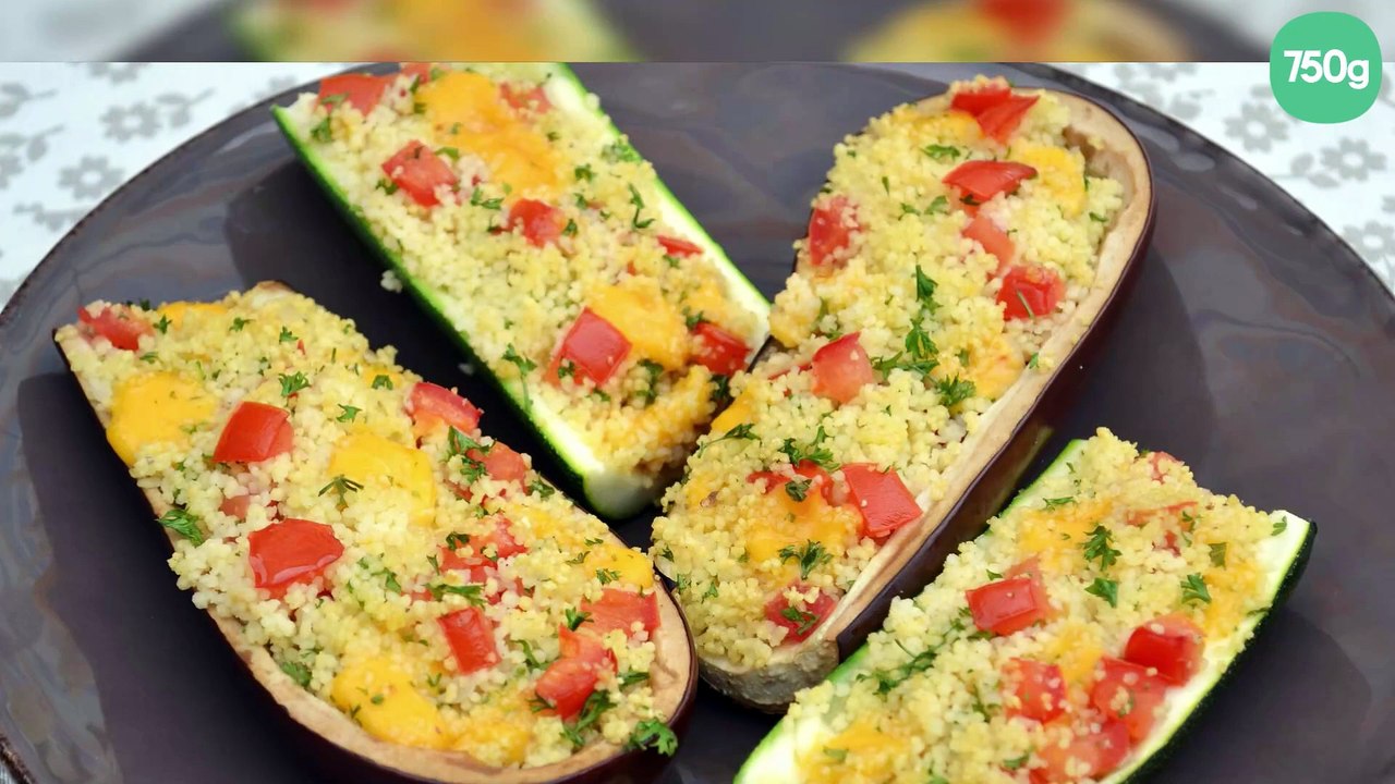 Aubergines et courgettes farcies au boulgour