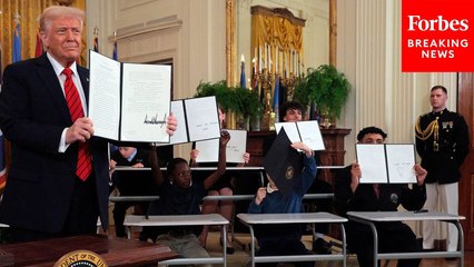 Trump—Surrounded By Children—Signs Executive Order Dismantling Dept. Of Education