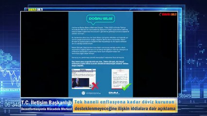 Tek haneli enflasyona kadar döviz kurunun desteklenmeyeceğine ilişkin iddialara dair açıklama
