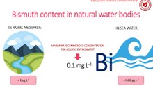 Bismuth content in natural water bodies