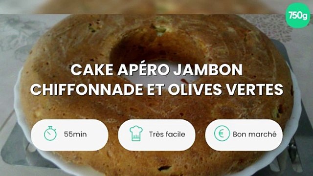 Cake apéro jambon chiffonnade et olives vertes