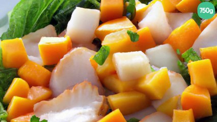 Salade de cabillaud à la mangue