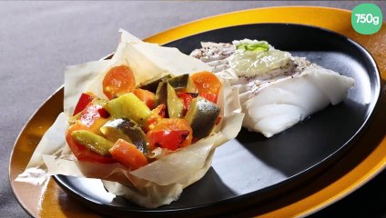 Croustillant de Curry jaune de légumes et dos de cabillaud
