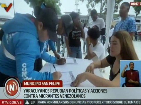 Yaracuyanos rechazan las agresiones de EE.UU. contra migrantes venezolanos