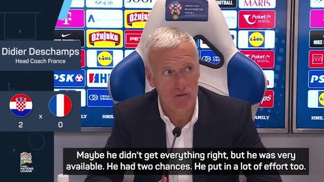 Mbappe in great form despite going goalless in loss - Deschamps