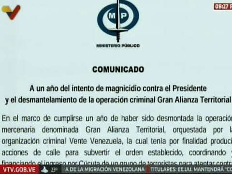 MP responsabiliza a Henry Alviárez y Dignora Hernández por abastecer a grupos desestabilizadores