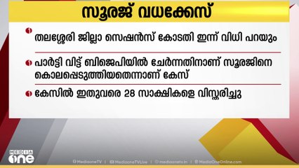 സൂരജ് വധക്കേസ്; തലശ്ശേരി ജില്ലാ സെഷൻസ് കോടതി ഇന്ന് വിധി പറയും