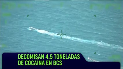 Aseguran 4.5 toneladas de cocaína y detienen a 4 personas en BCS