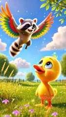 Cute Duck Started To Fly