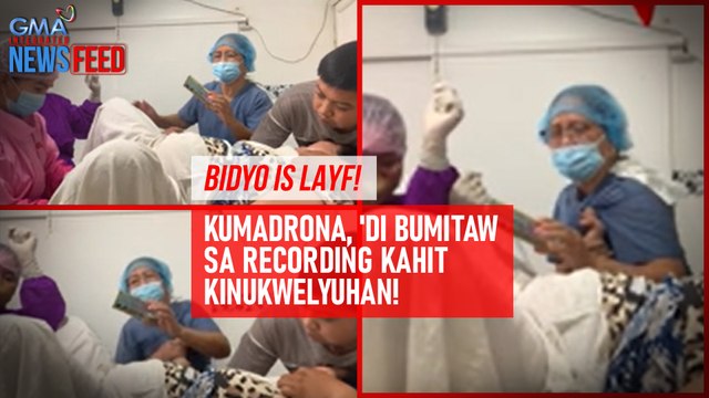 Kumadrona, 'di bumitaw sa recording kahit kinukwelyuhan! | GMA Integrated Newsfeed