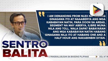 DOTr Sec. Dizon, nanawagan sa NLEX na gawing libre ang toll fee sa bahagi na apektado ng nasirang Marilao bridge