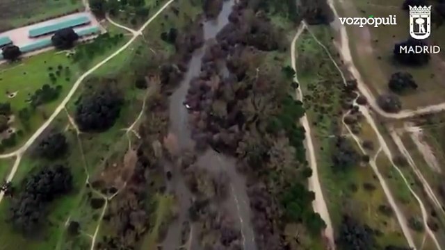 Las espectaculares imágenes del Manzanares a vista de dron