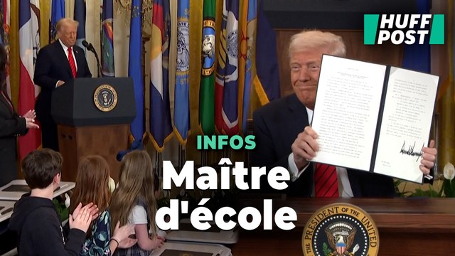 Au milieu d’écoliers, Trump signe son décret pour « éliminer » le ministère de l’Éducation