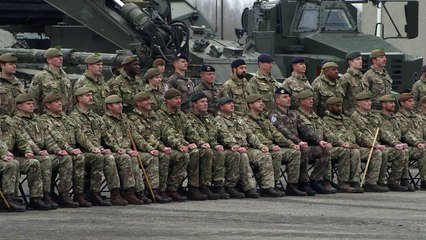 William meets military troops at camp in Estonia