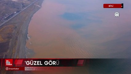Debisi yükselen dere, Van Gölü kıyılarında renk değişikliğine yol açtı