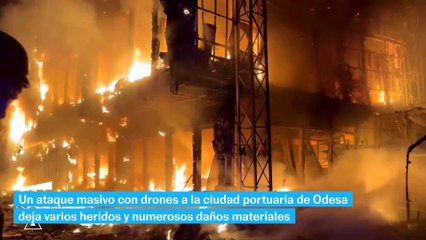 Un ataque masivo con drones en Odesa deja varios heridos durante la visita del presidente checo