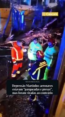 انقلاب طائرة في البرتغال بسبب الرياح القوية