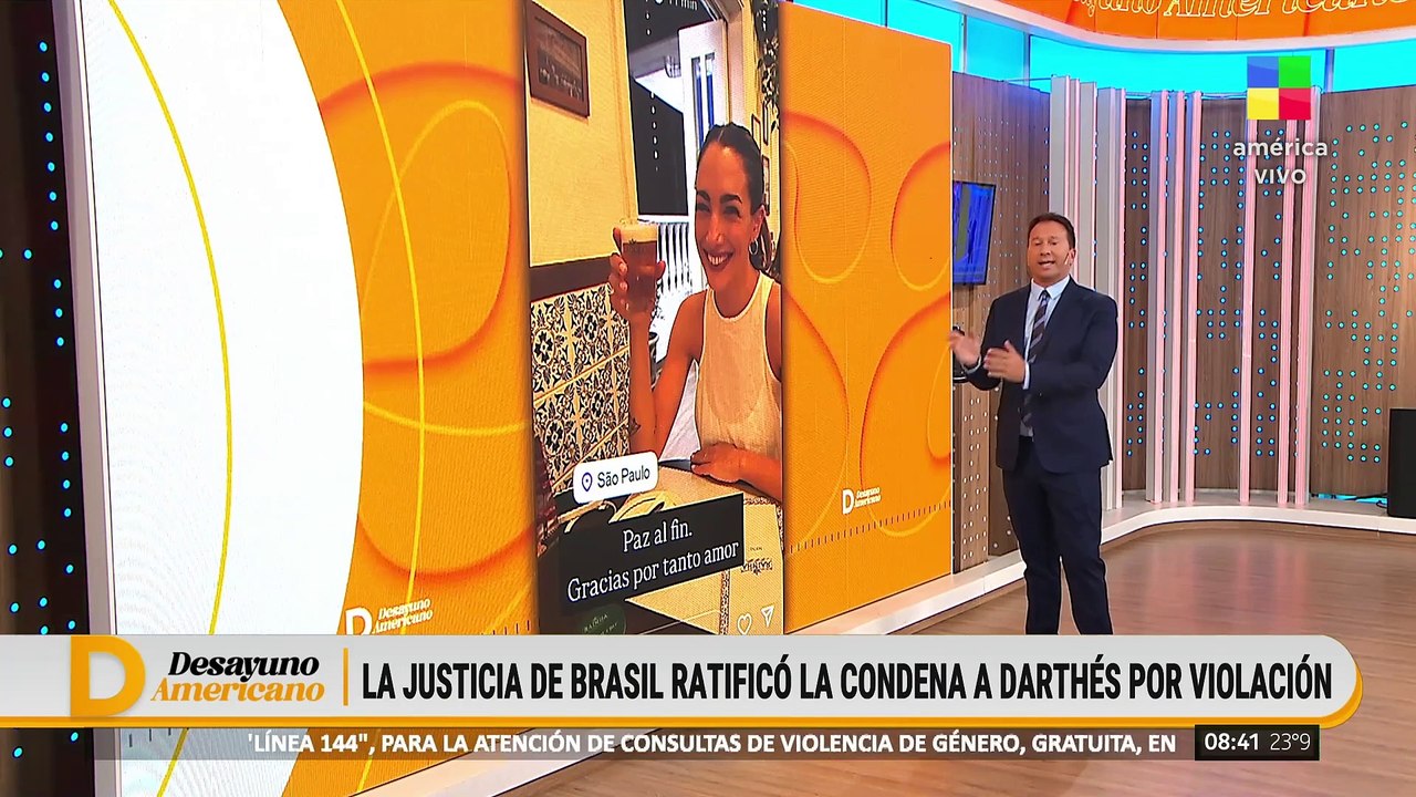 La Justicia de Brasil ratificó la condena de Juan Darthés por violación: el video de Thelma Fardín