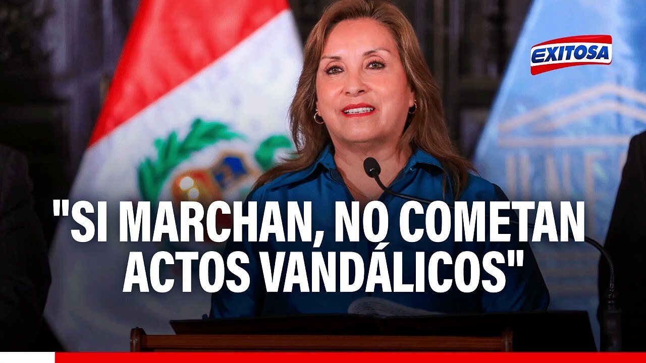 Dina Boluarte a la población: "Si van a salir a marchar, no vayan a cometer actos vandálicos"