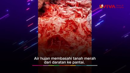 Fenomena Langka, Pantai 'Berdarah' di Pulau Hormuz
