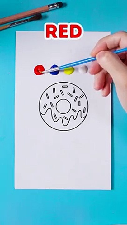 Color Mixing Fun! 🎨🌈 Make the Perfect Doughnut Paint Color! #fun #kids