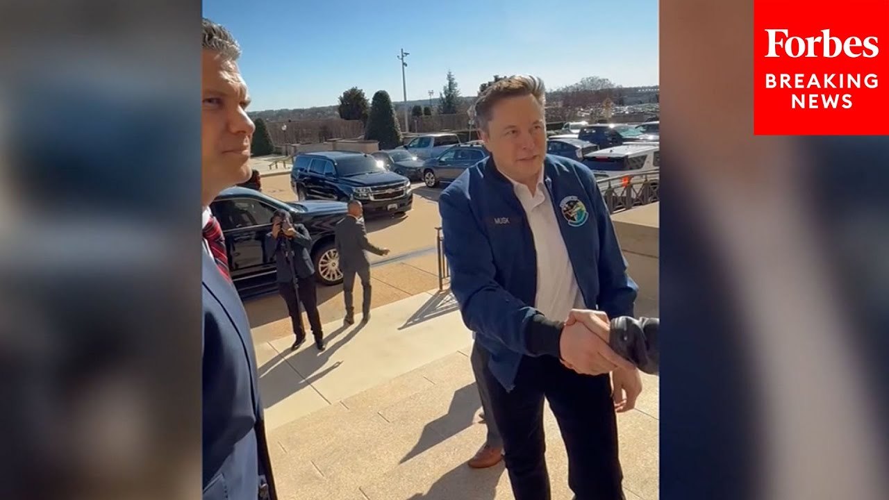 Elon Musk Does Not Answer Reporters’ Questions As He Leaves Pentagon Meeting With Defense Sec. Pete Hegseth