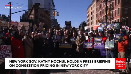 Gov. Hochul Holds Briefing On Congestion Pricing As Trump Admin Tries To Cancel The Program