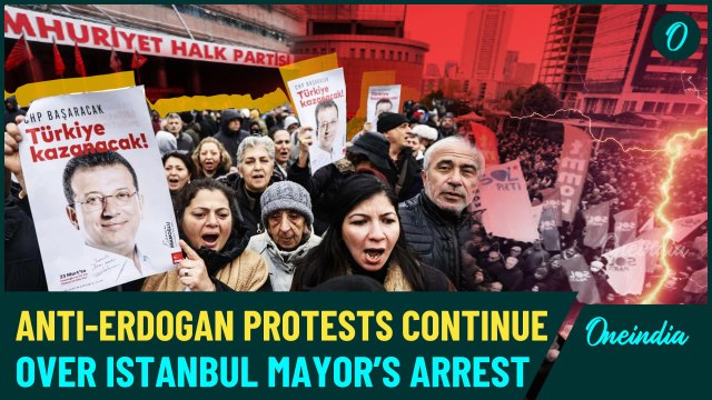 Second Night Of Protests In Turkey After Istanbul Mayor Ekrem Imamoglu's Arrest Spark Massive Unrest