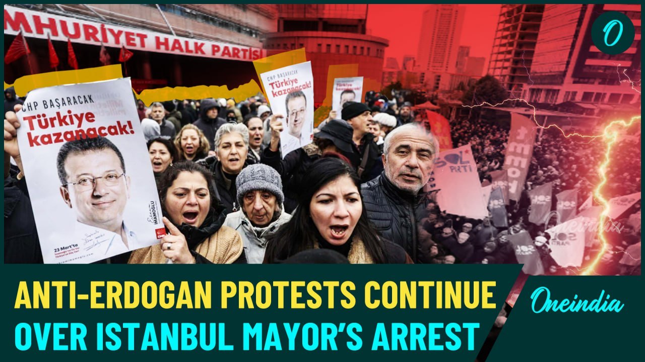 Second Night Of Protests In Turkey After Istanbul Mayor Ekrem Imamoglu's Arrest Spark Massive Unrest