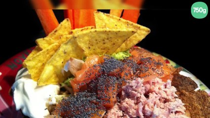 Tacos Salad: Guacamole, Tuna & Salmon !
