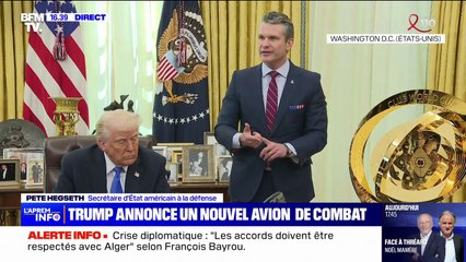 Donald Trump et le secrétaire à la Défense américain dévoilent un nouvel avion de combat, le F-47