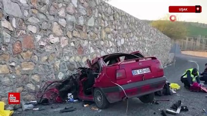 Uşak'ta otomobil ile kamyonet çarpıştı