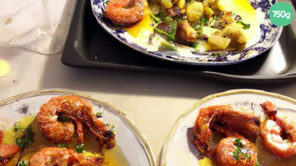 Chapon au Porto et gambas