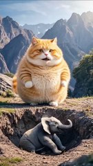 Cat😺 and Elephant🐘 Story... By AI CATS STORY.