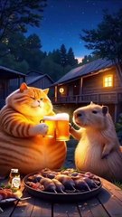 Cat😺 and Beaver🦫 Story... By AI CATS STORY.