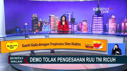Kericuhan Demo UU TNI di Surabaya: Massa Lempar Batu, Polisi Tembak Water Cannon