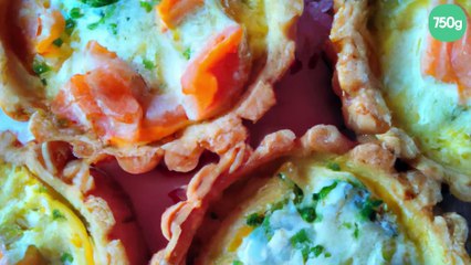 Mini-quiche sans pâte au saumon et Philadelphia