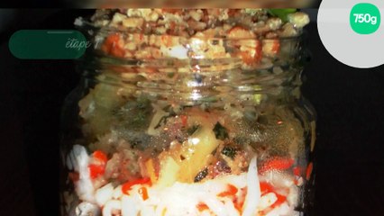 Verrine de navet au surimi et pomme