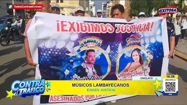 Músicos de Lambayeque marchan y exigen justicia por asesinatos de Paul Flores y Thalía Manrique