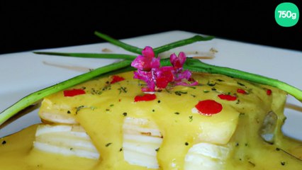 Cake poireaux surimi et son cœur de sauce hollandaise