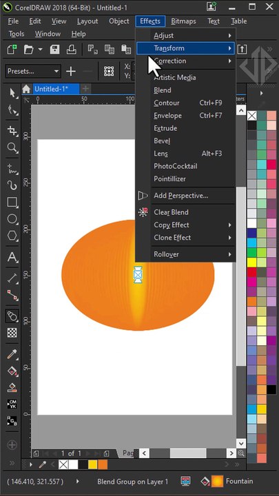 How to draw a simple lantern using the blend tool in coreldraw